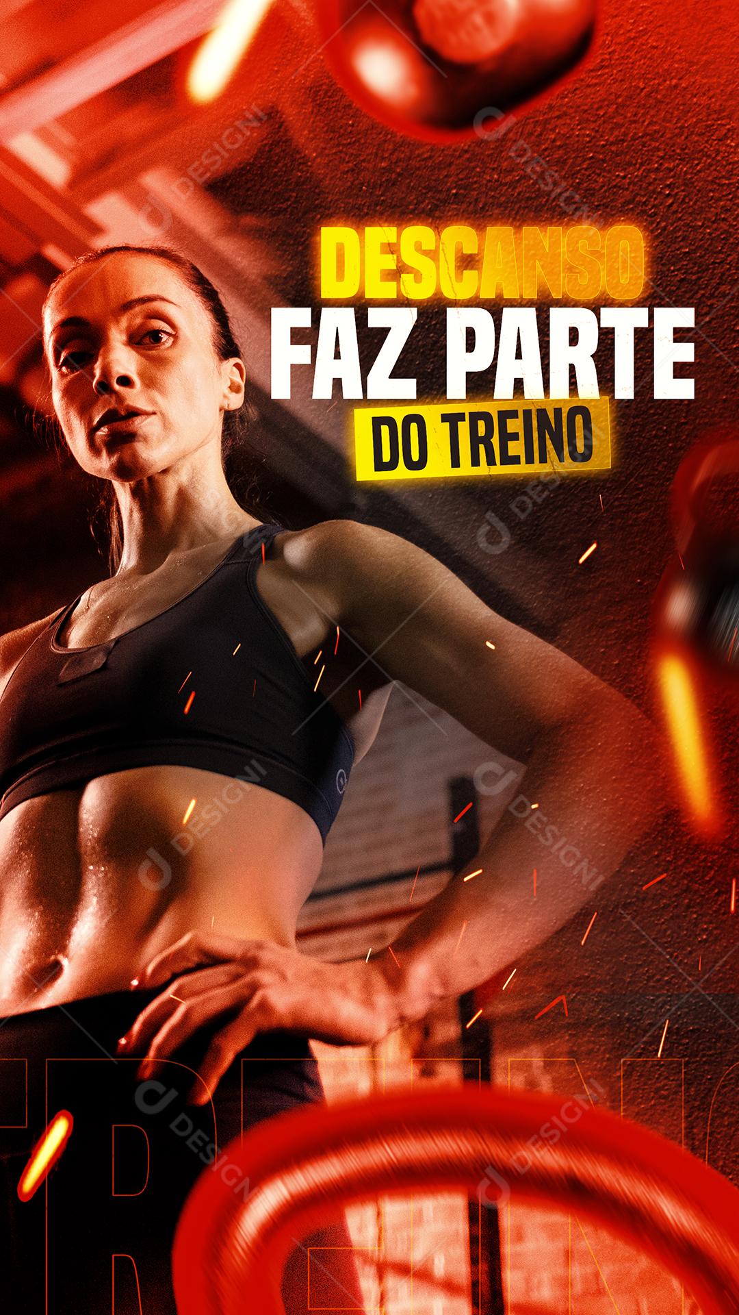 Social Media Descanso faz parte do treino Academia Crossfit PSD Editável