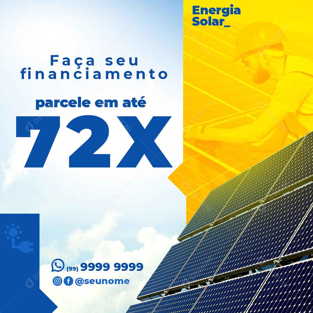 Social Media Faça seu orçamento Energia Solar PSD Editável