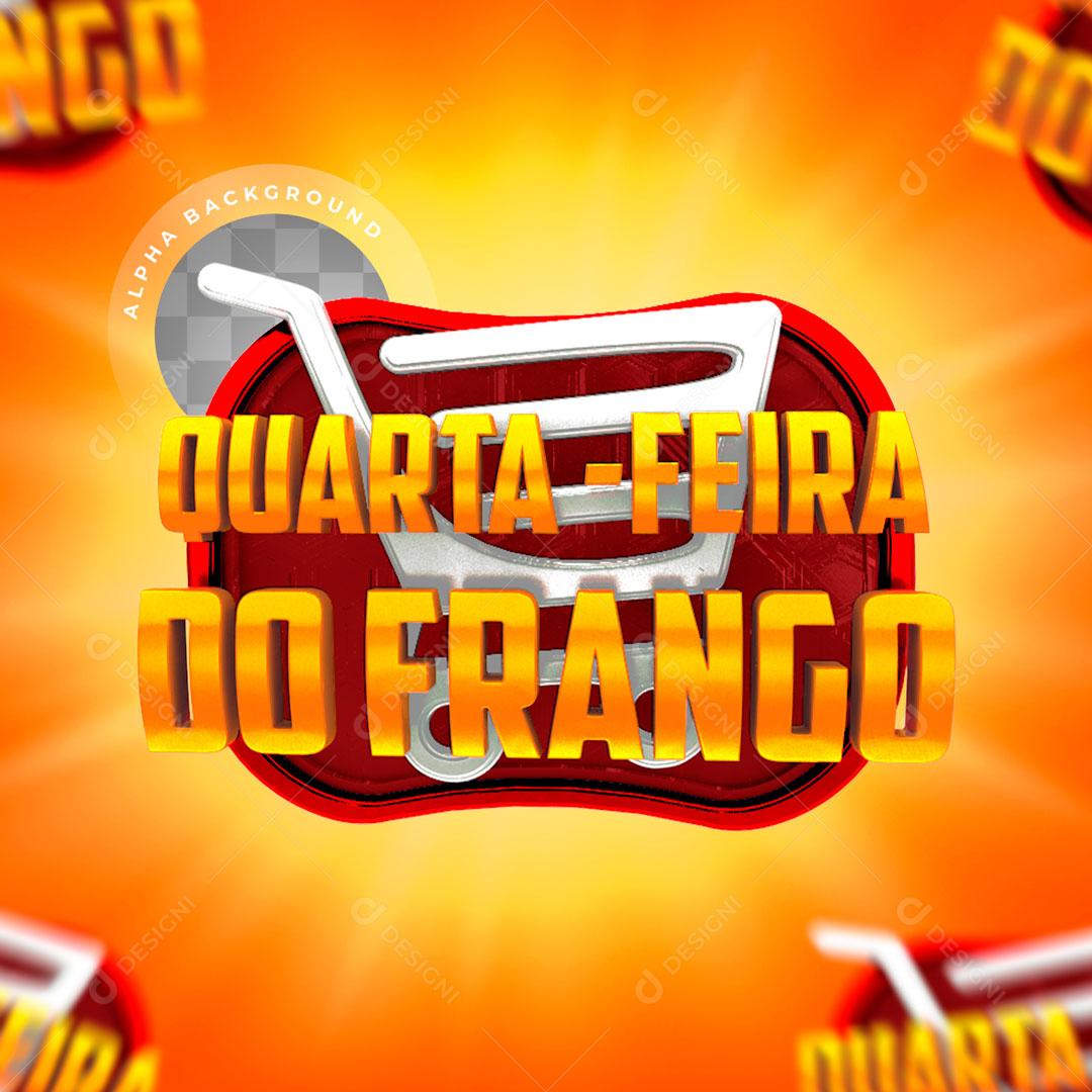 Selo 3D Para Composição Quarta Feira Do Frango PSD Editável