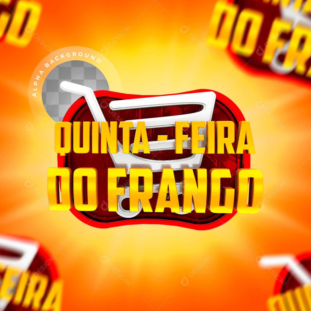 Selo 3D Para Composição Quinta Feira Do Frango PSD Editável