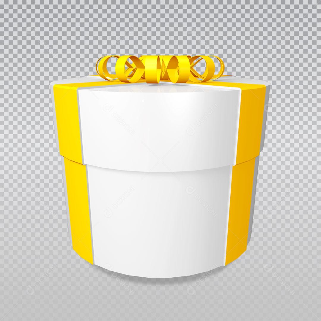 Elemento 3D Para Composição Presentes Amarela PSD Editável
