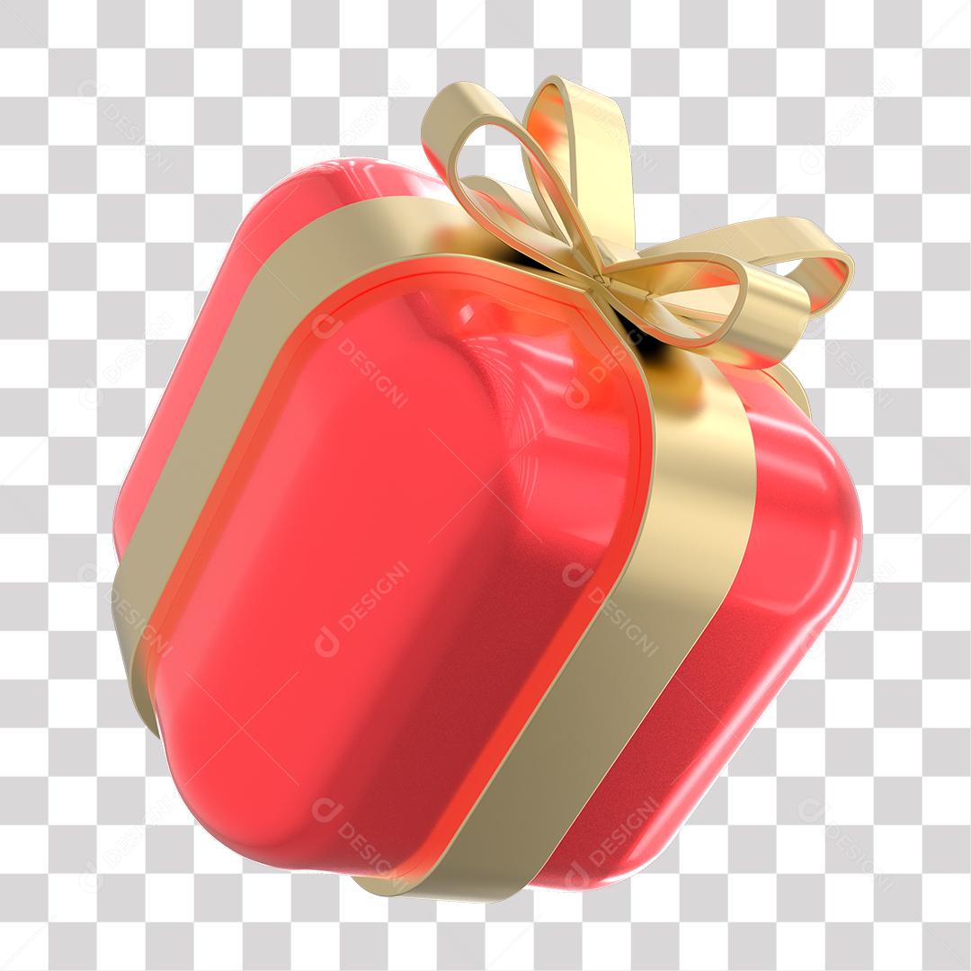 Elemento 3D Caixa De Presente Vermelho Para Composição PNG Transparente Sem Fundo