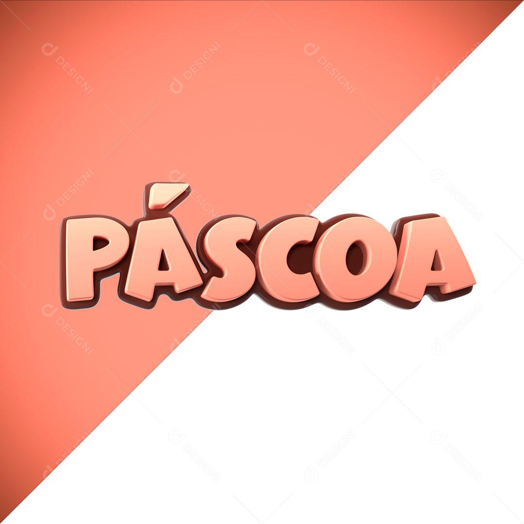 Texto 3D Para Composição Páscoa De Chocolate PSD Editável