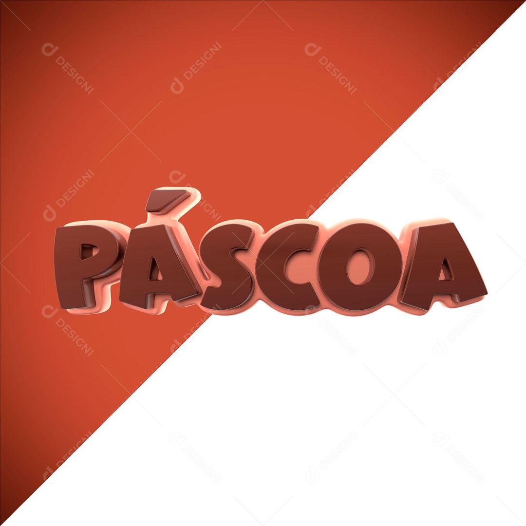 Texto 3D Para Composição Páscoa De Chocolate PSD Editável
