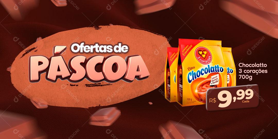 Ofertas De Páscoa Achocolatado Social Media PSD Editável
