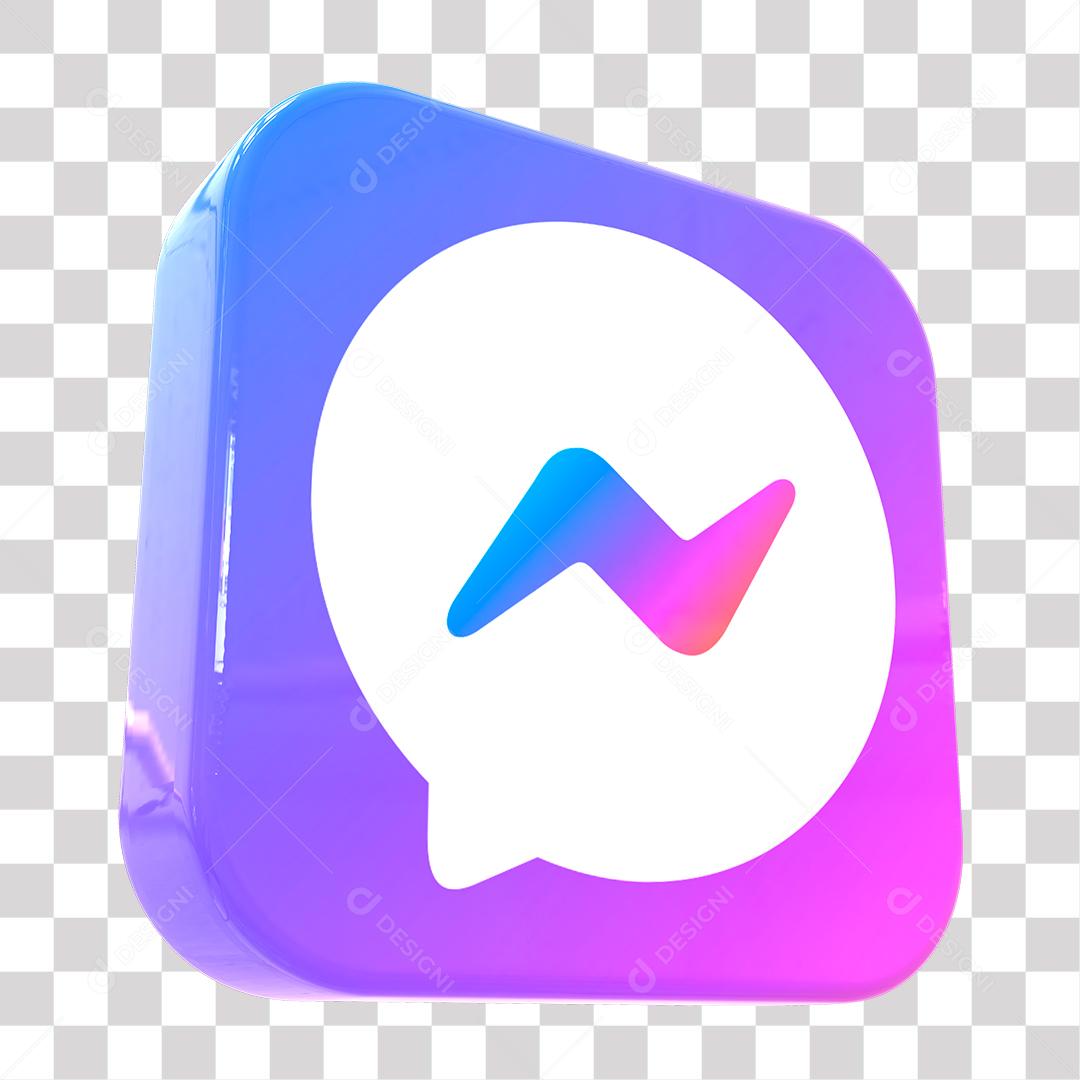 Ícone 3D Messenger Elemento Para Composição PNG Transparente Sem Fundo