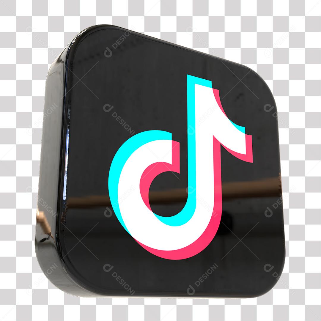 Ícone 3D TikTok Elemento Para Composição PNG Transparente Sem Fundo