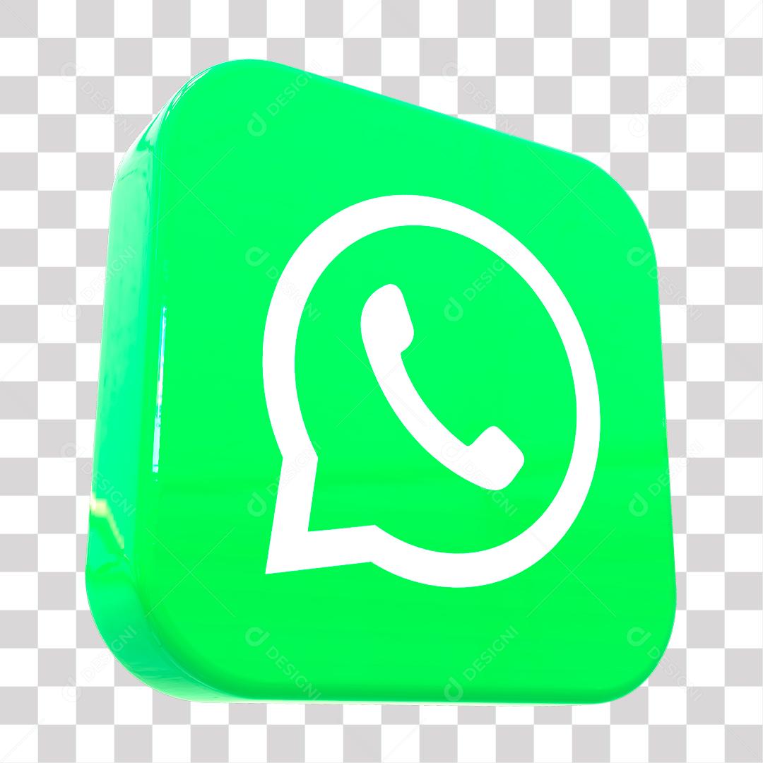 Ícone 3D Whatsapp Elemento Para Composição PNG Transparente Sem Fundo