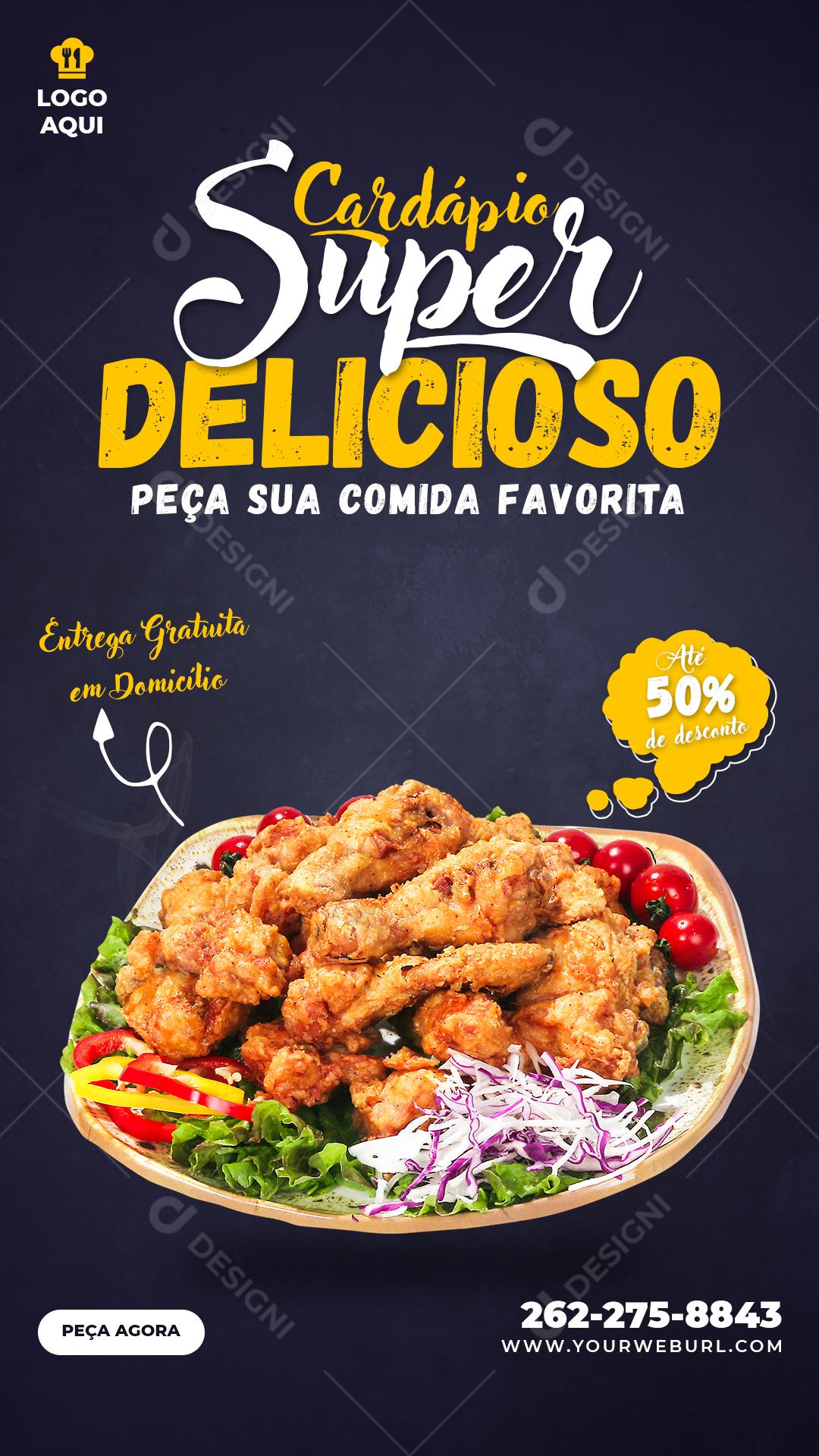 Cardápio De Almoço Peça Já O Seu Social Media PSD Editável