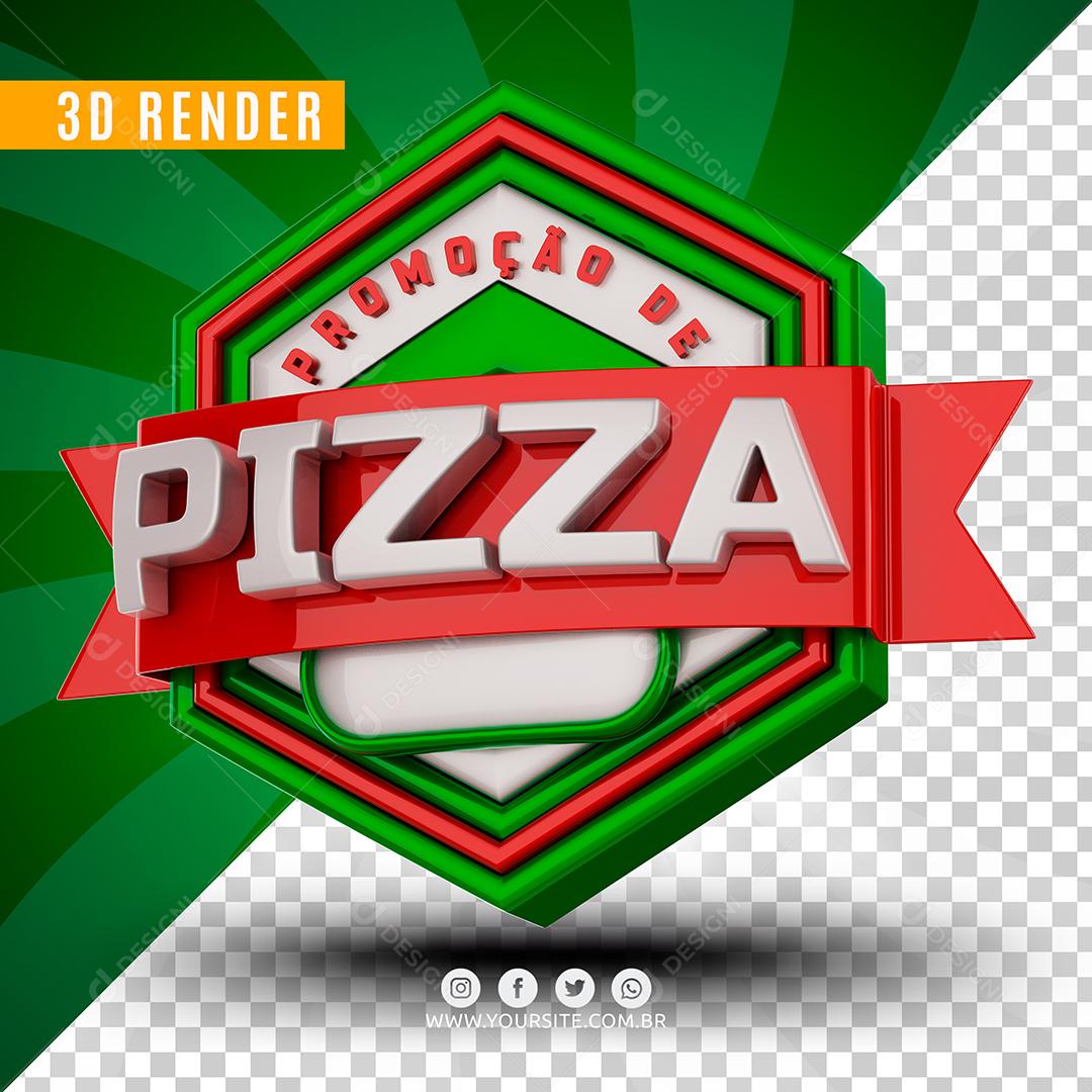 Selo 3D Promoção De Pizza Para Composição PSD