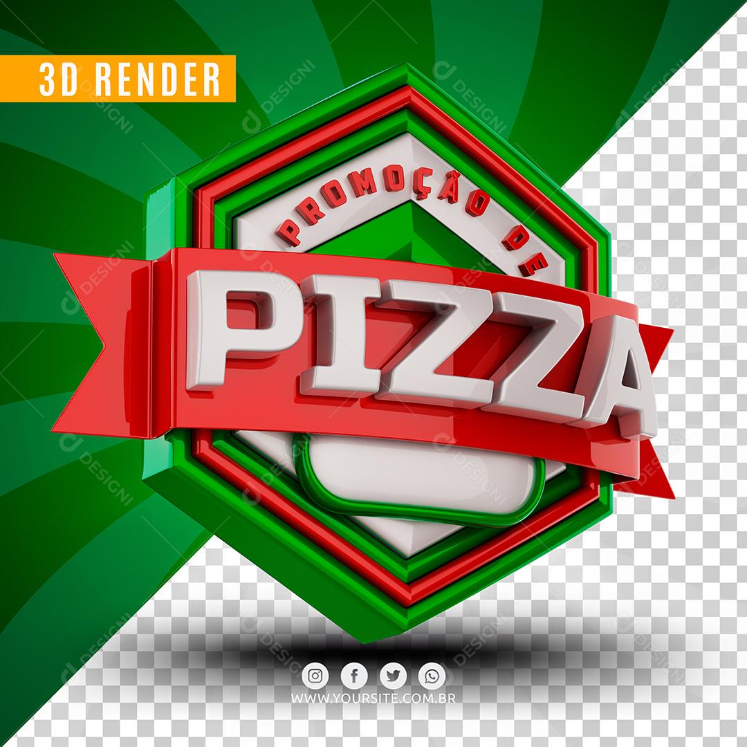 Promoção De Pizza Selo 3D Para Composição PSD
