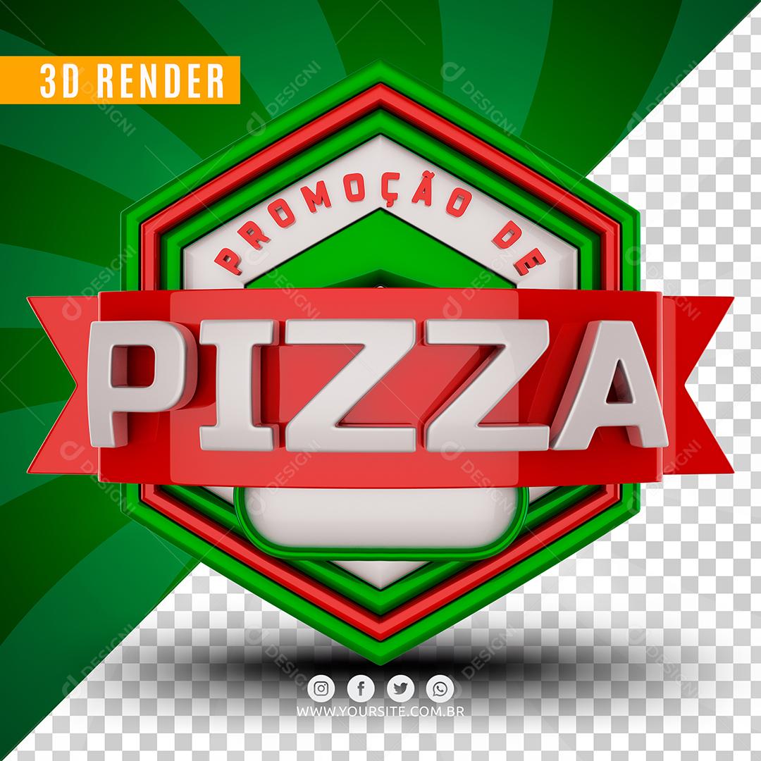 Selo 3D Promoção De Pizza Para Composição PSD