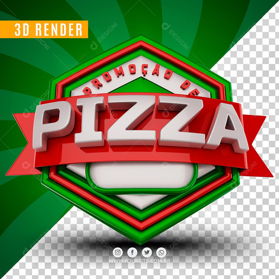 Selo 3D Promoção De Pizza Para Composição PSD