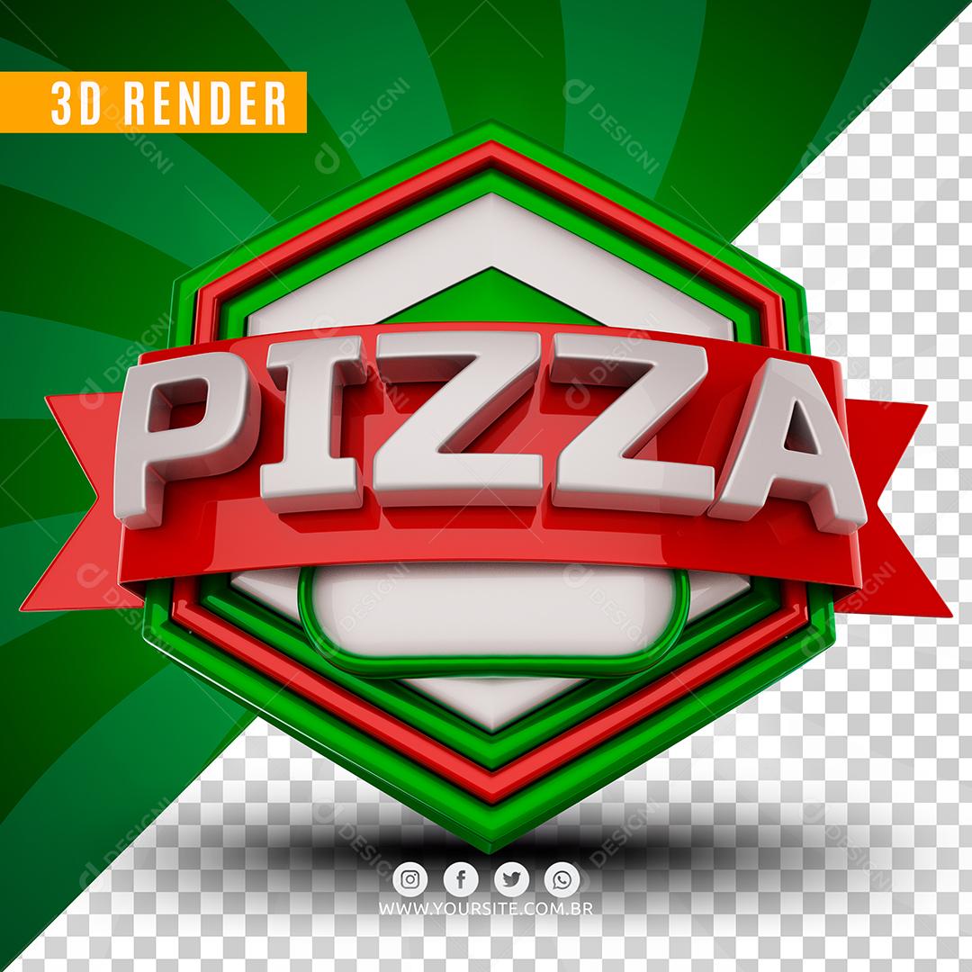 Pizza Selo 3D Para Composição PSD