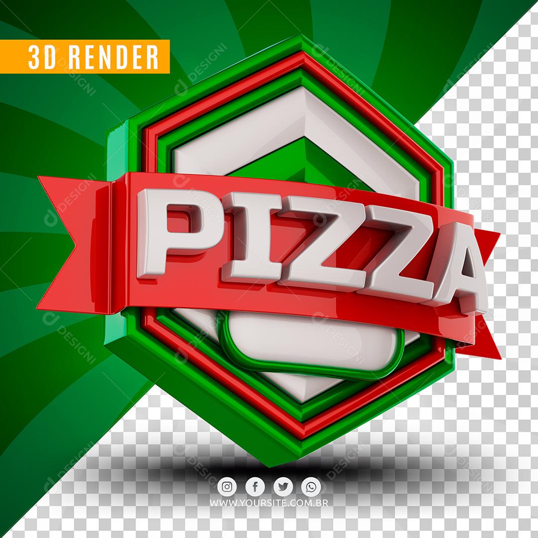 Selo 3D Pizza Para Composição PSD