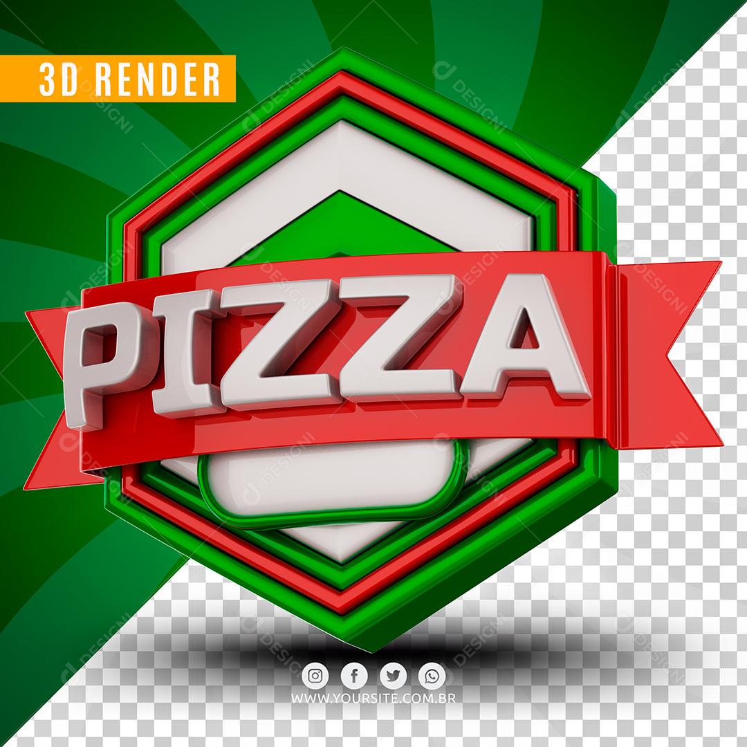 Selo 3D Pizza Para Composição PSD