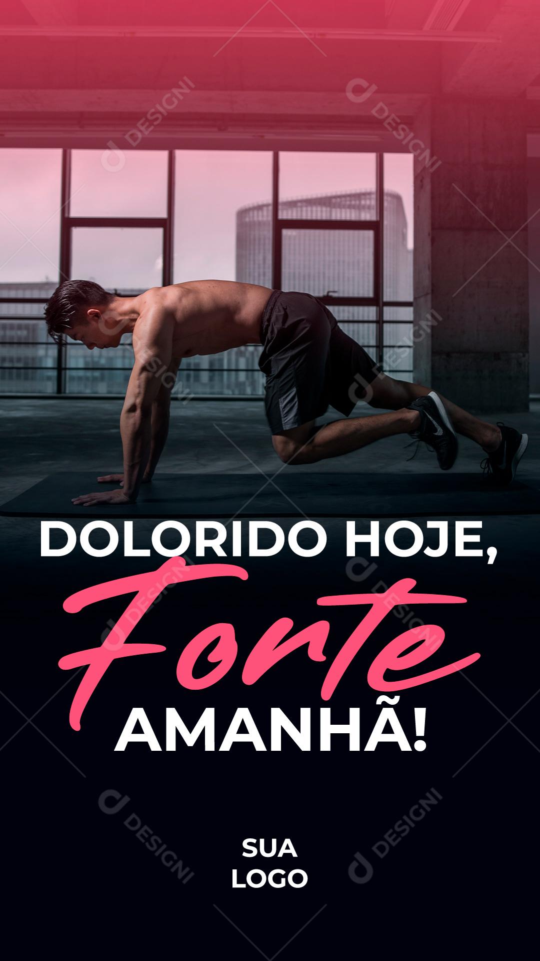 Social Media Dolorido Hoje Forte Amanhã Academia PSD Editável