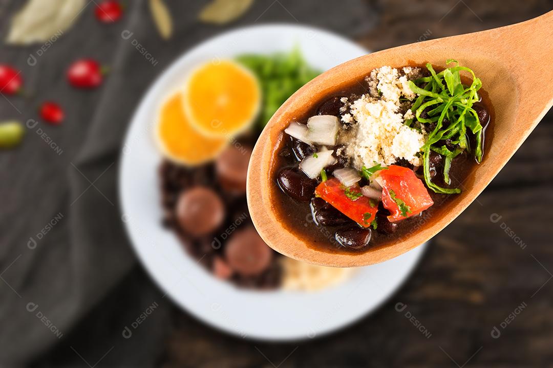 Feijoada plate of typical Brazilian food