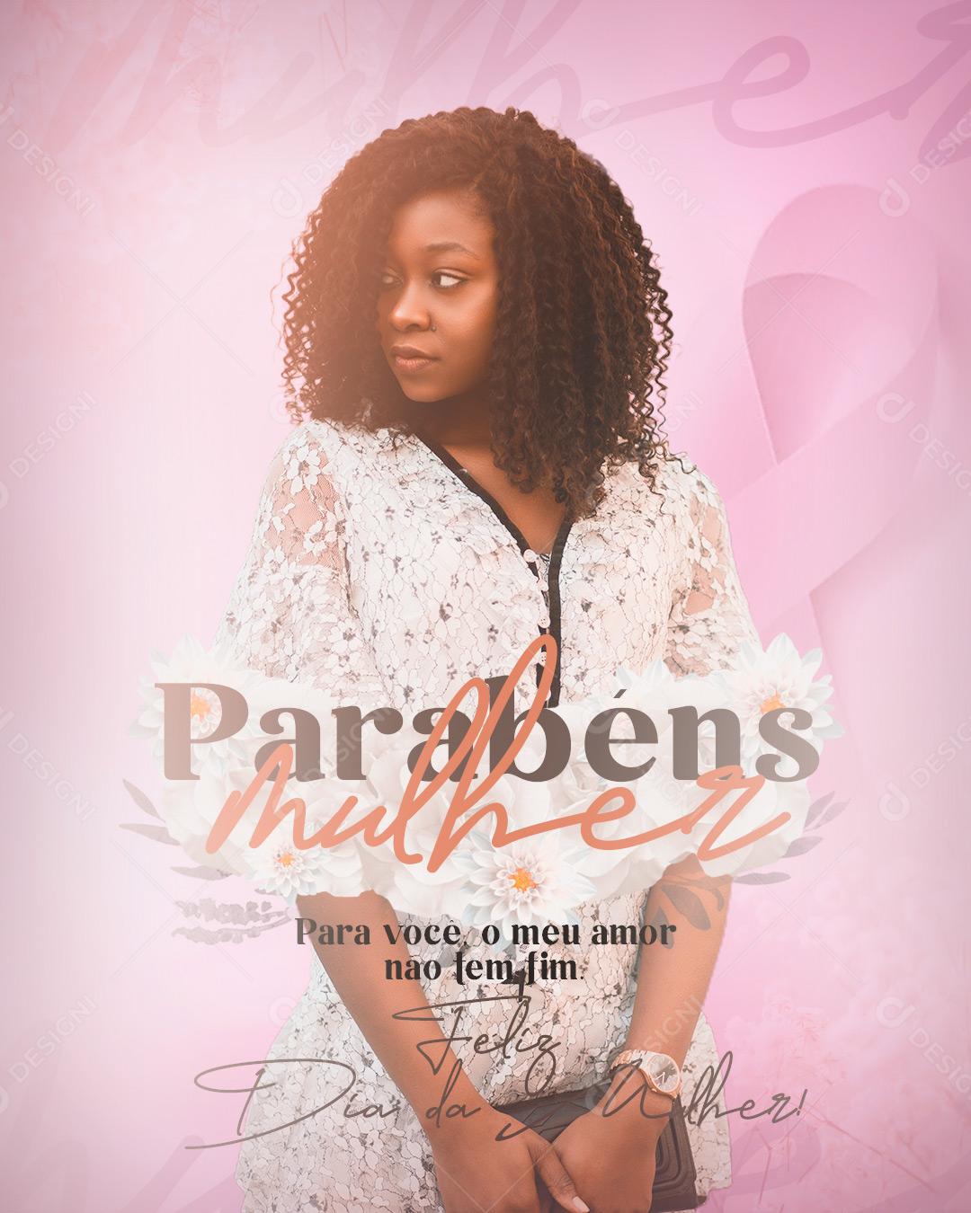 Social Media Story Parabéns Mulher 8 de Março PSD Editável