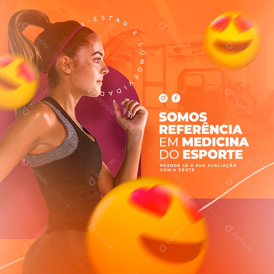 Social Media Somos Referência Em Medicina Esportiva Clínicas PSD Editável
