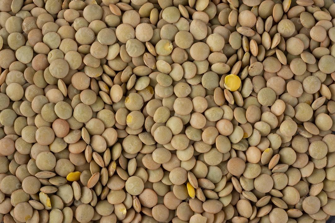 Vista superior das lentilhas