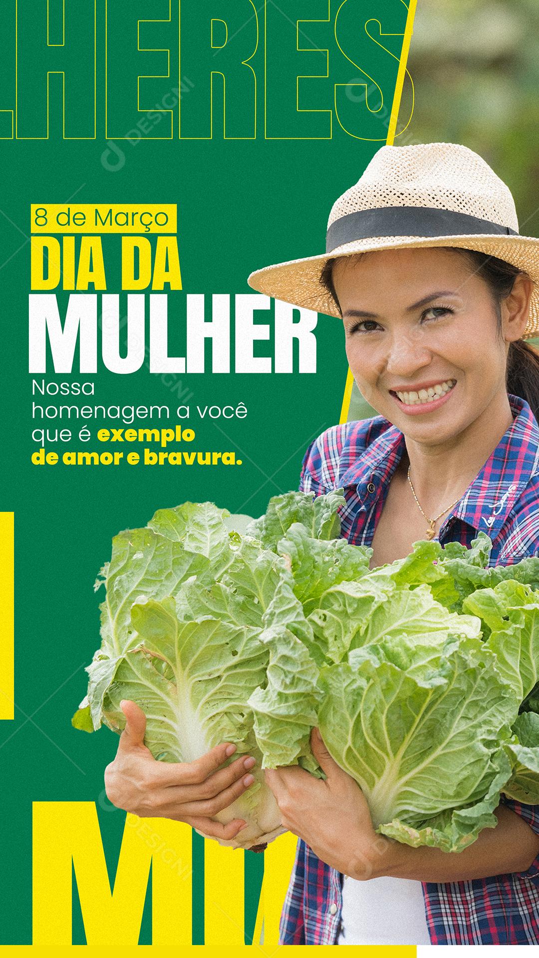 Homenagem a você que é exemplo de amor e bravura Dia Da Mulher Social Media PSD Editável