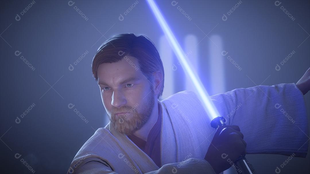 3D Render Obi Wan Kenobi, ilustração 3d, 08 Mar, 2022, São Paulo, Brasil