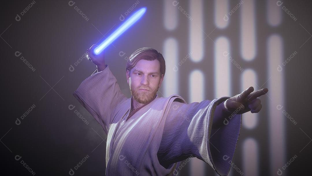 3D Render Obi Wan Kenobi, ilustração 3d, 08 Mar, 2022, São Paulo, Brasil