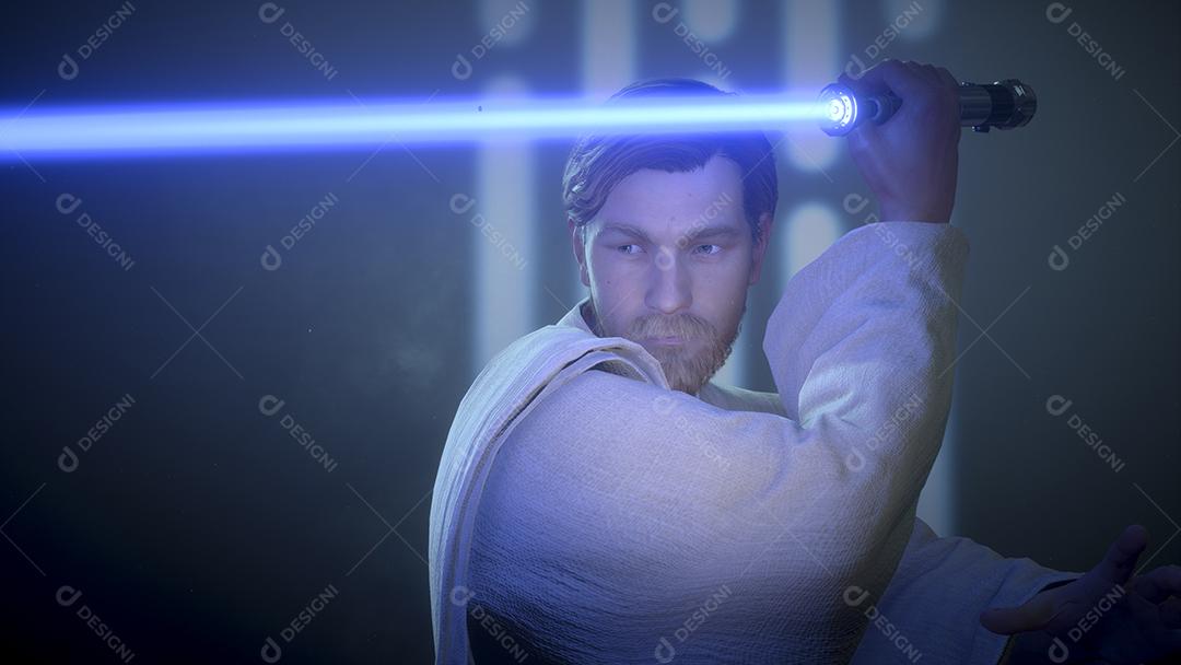 3D Render Obi Wan Kenobi, ilustração 3d, 08 Mar, 2022, São Paulo, Brasil