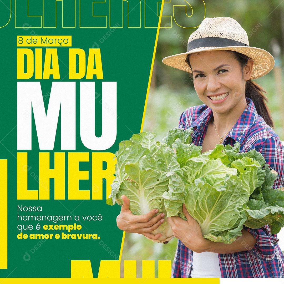 Homenagem a você que é exemplo de amor e bravura Dia Da Mulher Social Media PSD Editável