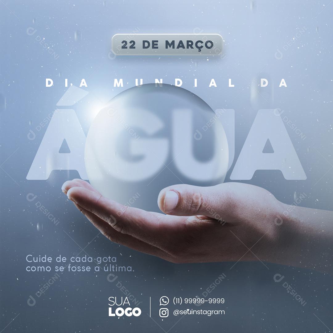 Social Media Dia Da Água 22 De Março PSD Editável