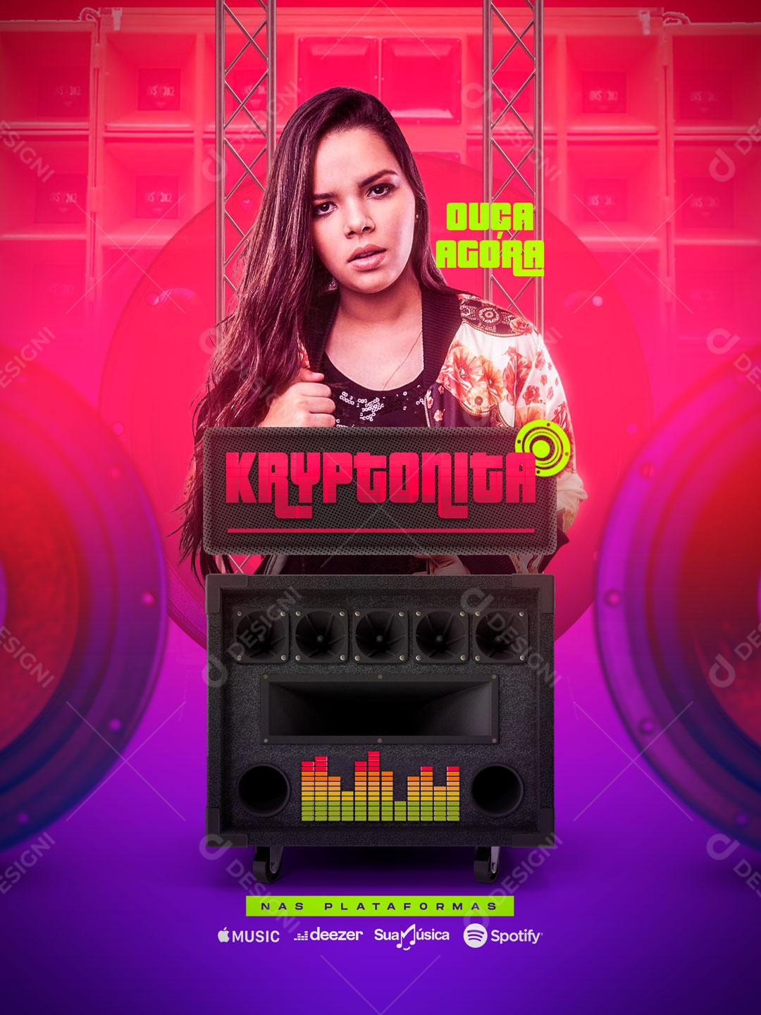 Flyer Ouça Agora Kryptonita Social Media PSD Editável