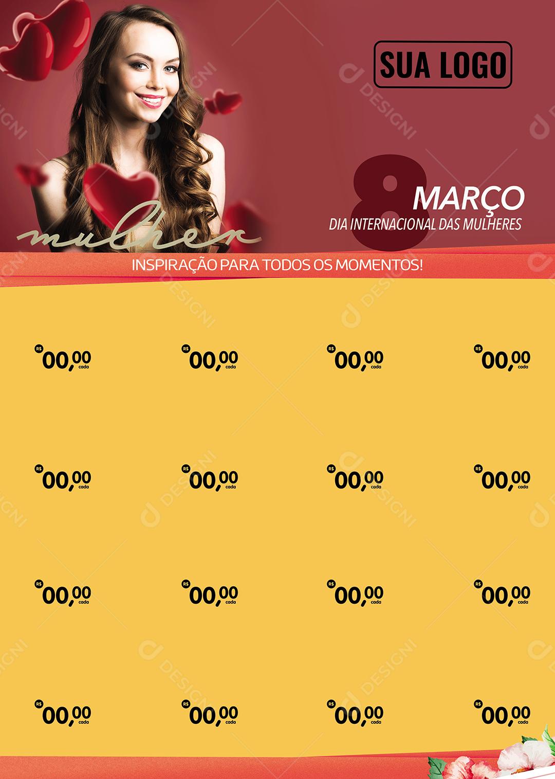 Social Media Encarte Mulher Inspiração para todos os momentos Dia Da Mulher PSD Editável