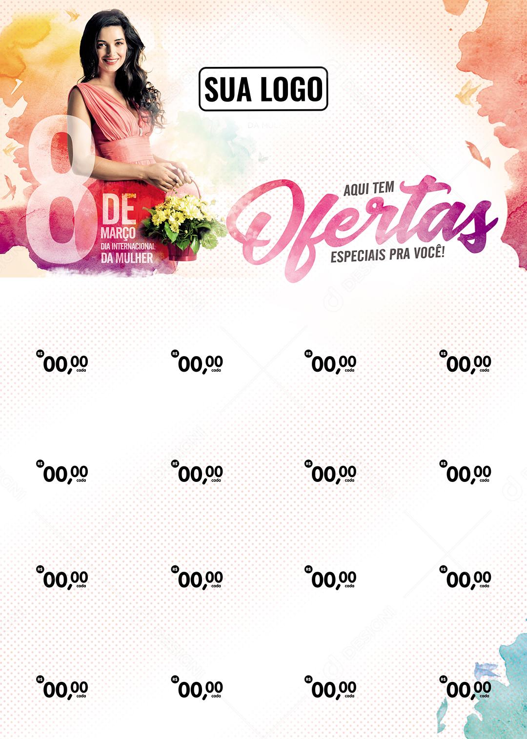 Social Media Encarte Aqui Tem Ofertas Especiais Pra Você Dia Da Mulher PSD Editável