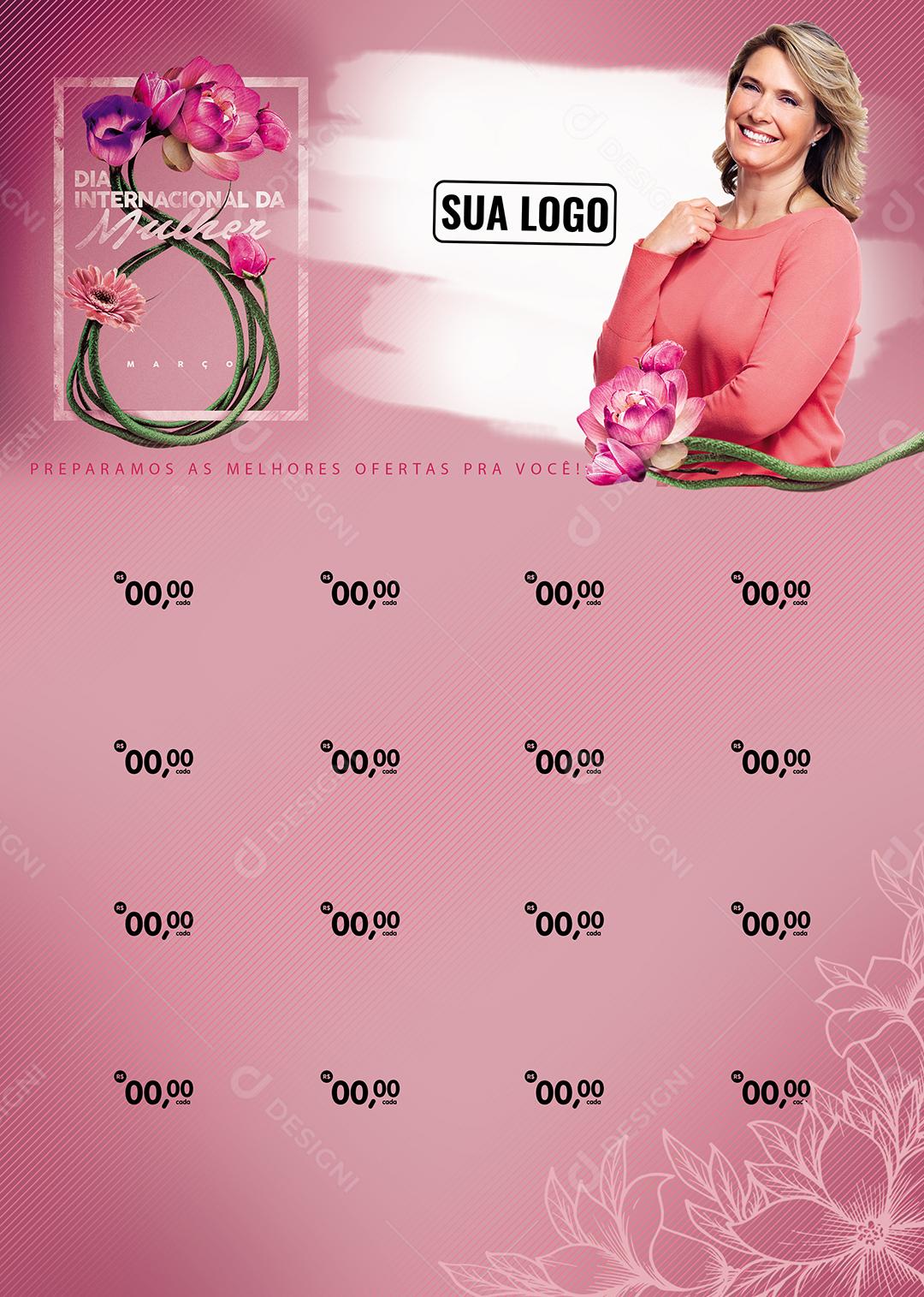 Social Media Encarte Preparamos As Melhores Ofertas Pra Você Dia Da Mulher PSD Editável