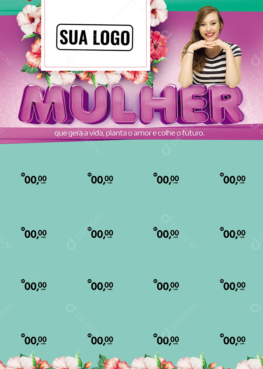 Social Media Encarte Mulher que gera a vida Dia Da Mulher 8 De Março PSD Editável