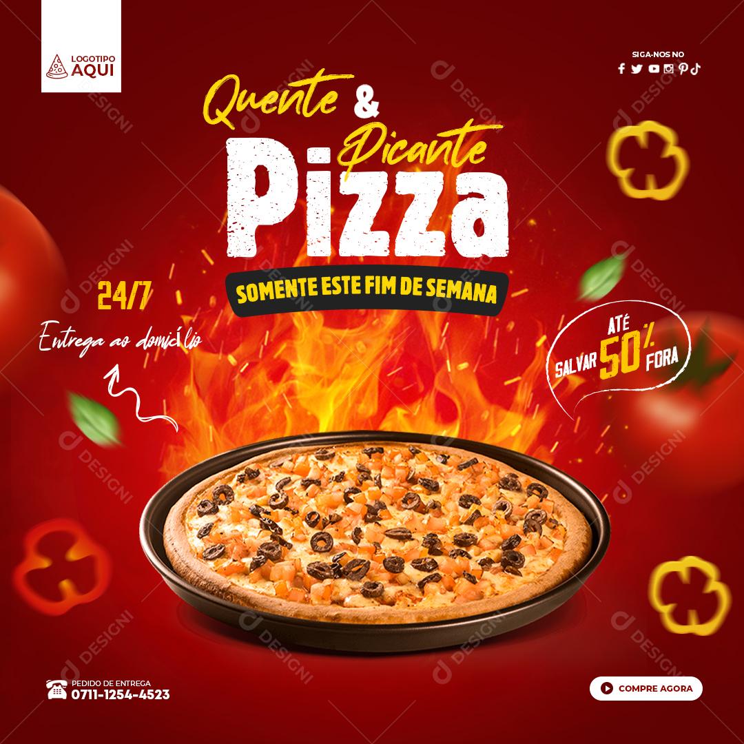 Delicioso e Especial Cardápio Pizza Social Media PSD Editável