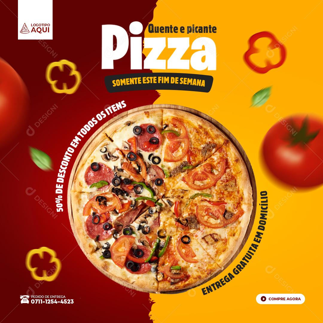 Delicioso e Especial Cardápio Pizza Social Media PSD Editável