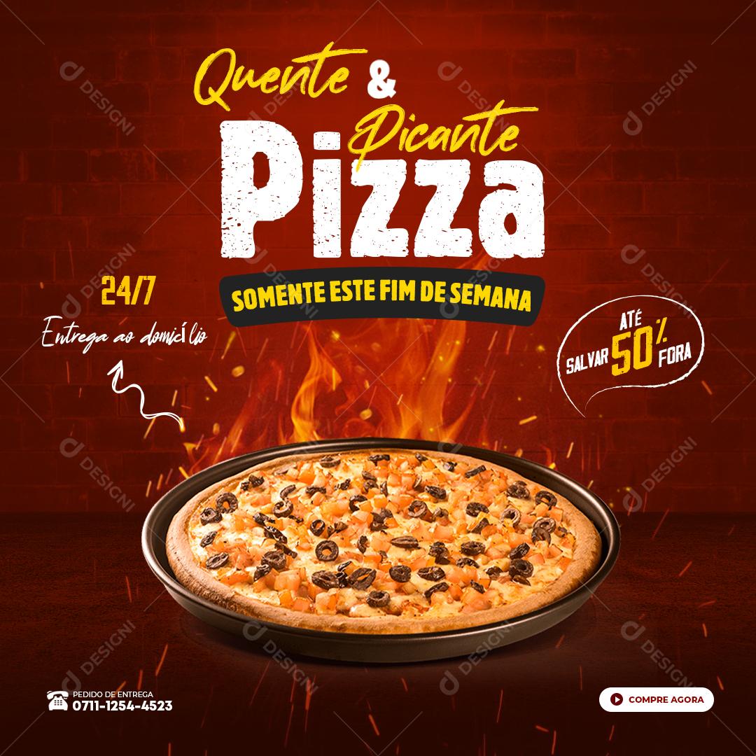 Delicioso e Especial Cardápio Pizza Social Media PSD Editável