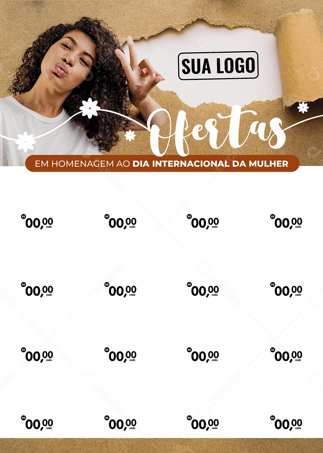 Social Media Encarte Ofertas Em Homenagem Ao Dia Internacional Da Mulher PSD Editável
