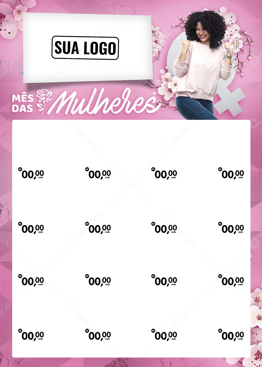 Encarte Mês Das Mulheres Dia Da Mulher Social Media PSD Editável
