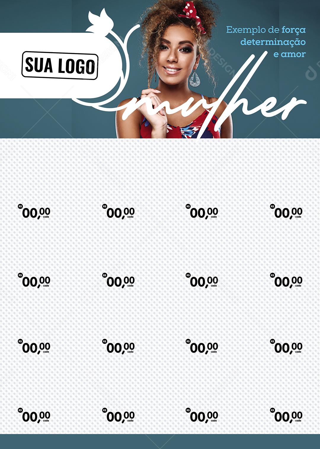 Encarte Exemplo de força determinação e amor Dia Da Mulher Social Media PSD Editável