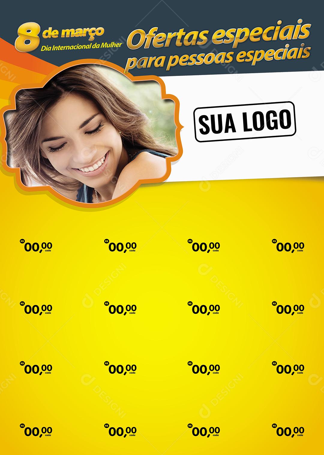 Social Media Encarte Ofertas especiais para pessoas especiais Dia Da Mulher PSD Editável