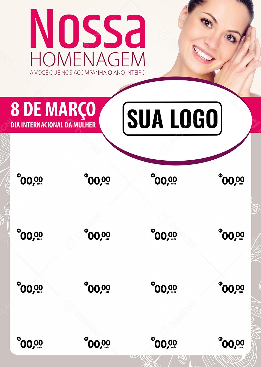 Social Media Encarte Nossa Homenagem A Você Dia Da Mulher PSD Editável