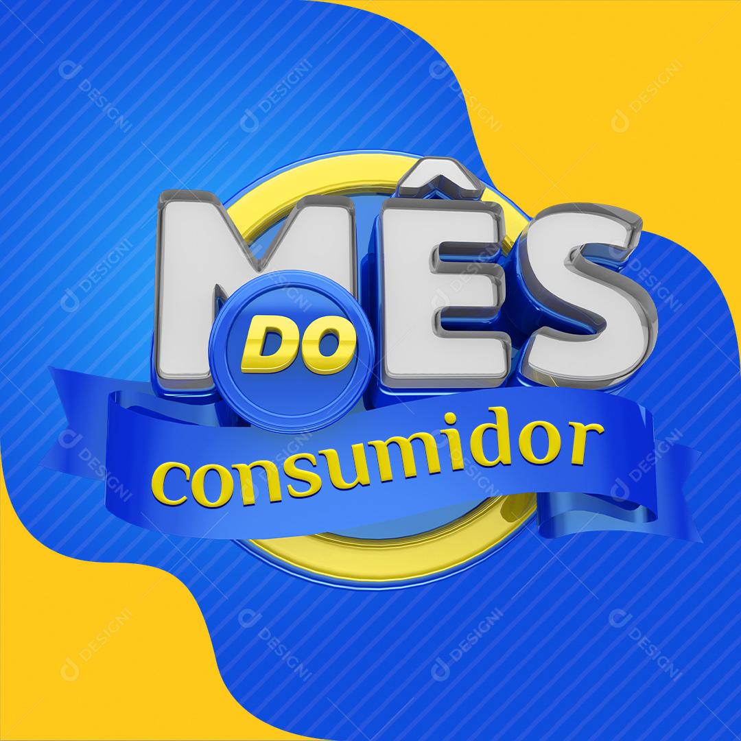 Selo 3D Para Composição Mês Do Consumidor PSD Editável