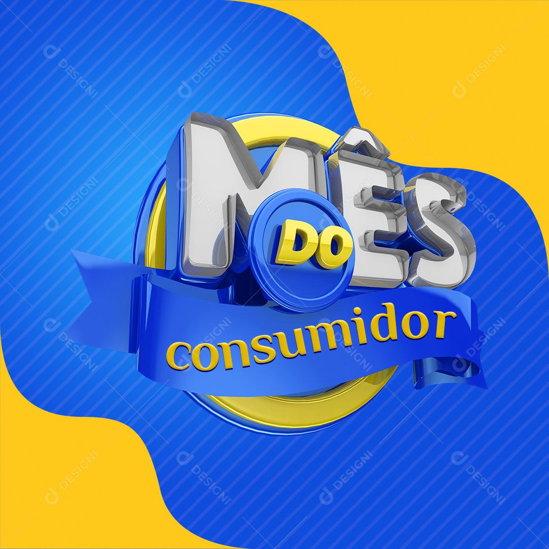 Selo 3D Para Composição Mês Do Consumidor PSD Editável