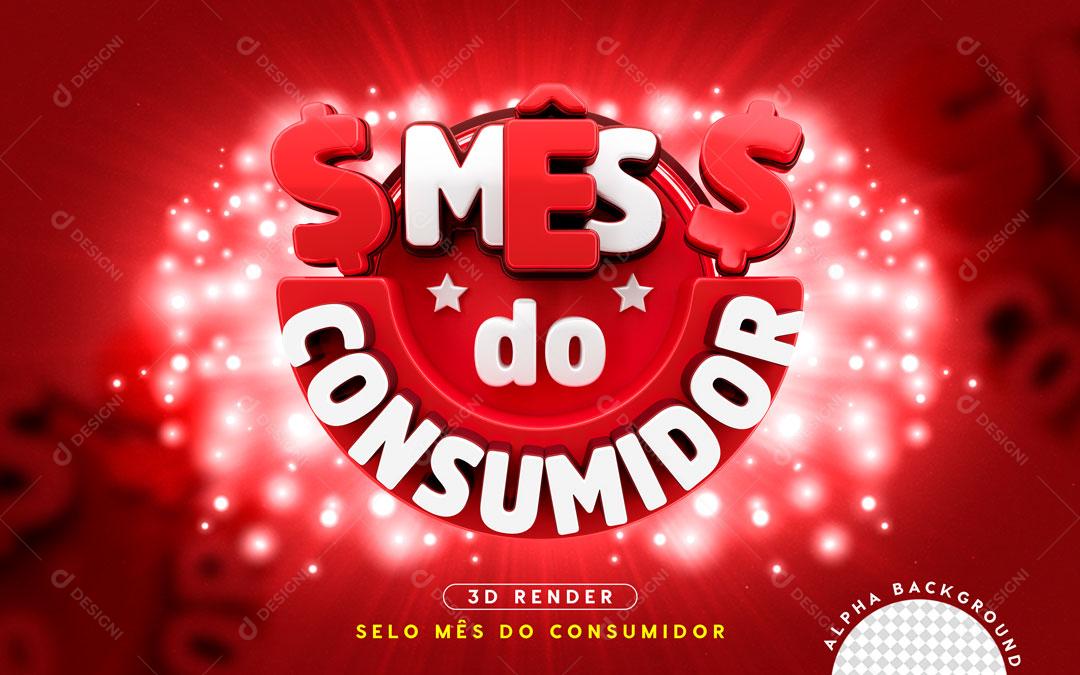 Selo 3D Para Composição Mês Do Consumidor PNG