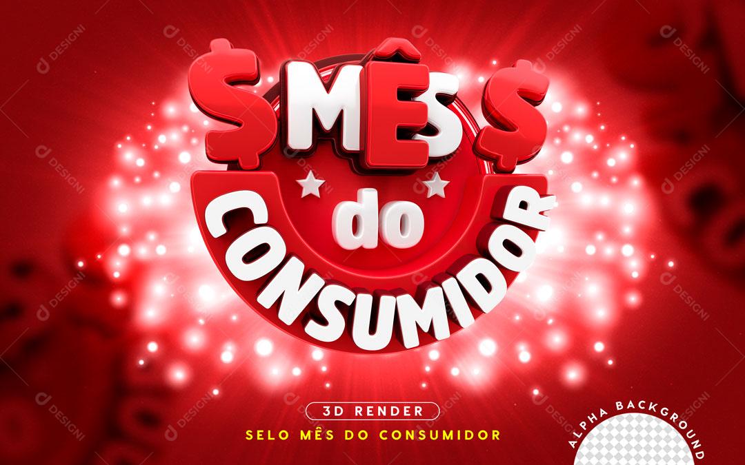 Selo 3D Para Composição Mês Do Consumidor PNG