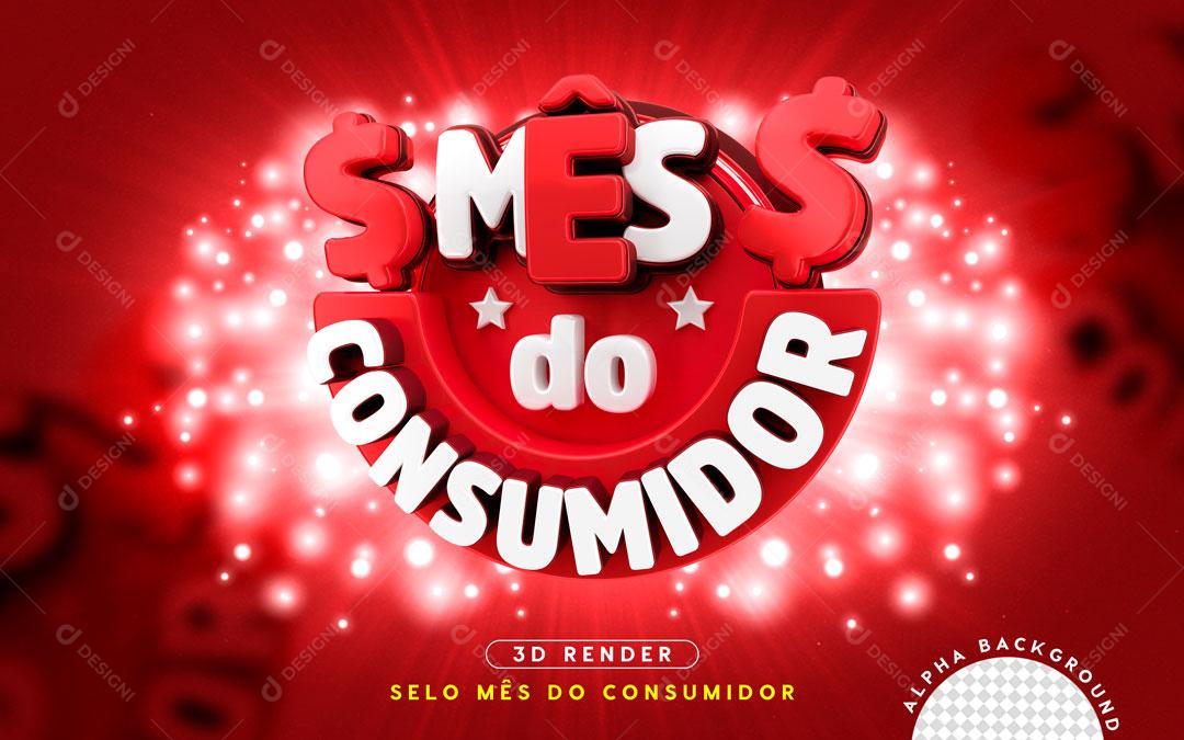 Selo 3D Para Composição Mês Do Consumidor PNG