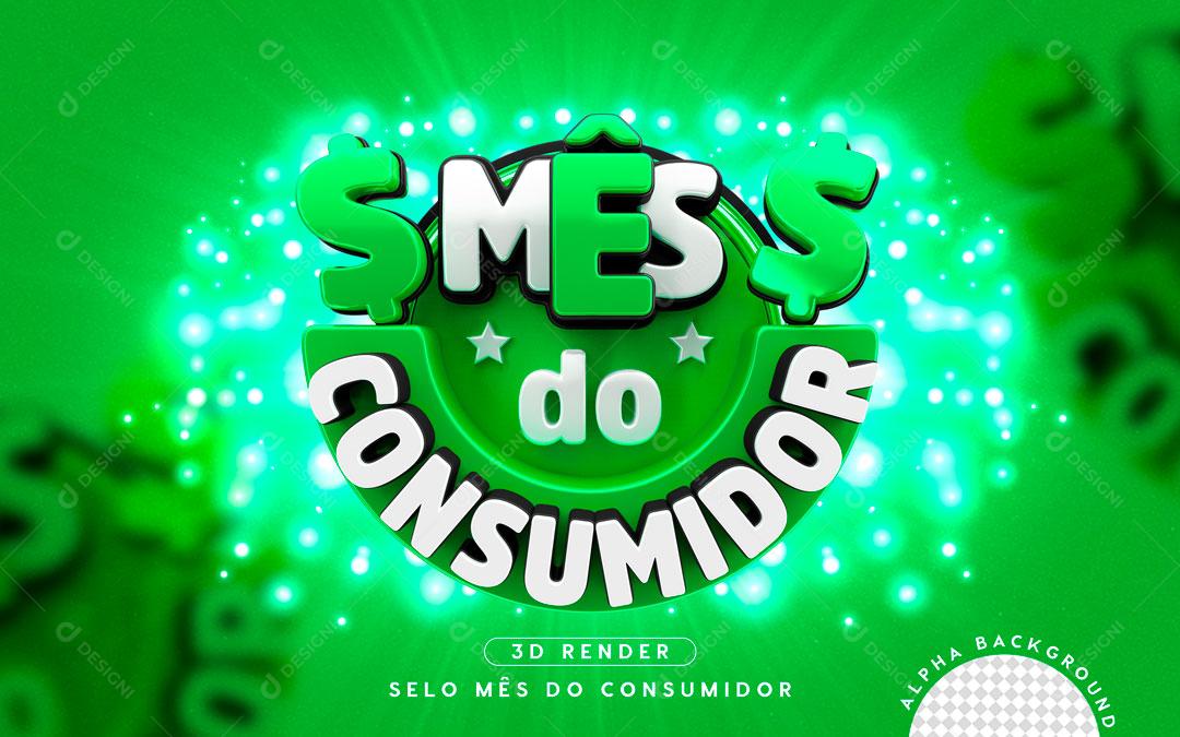 Selo 3D Para Composição Mês Do Consumidor PNG